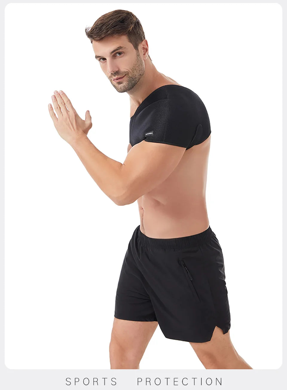 Sports Shoulder Pads Wide Adjustable Shoulder Guard Stretching Pressurized Protective Gear Fitness Outdoor Riding Weightlifting