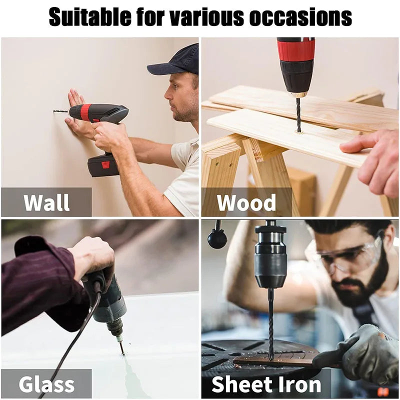 10 Pieces of Concrete Drill Bit Kit, suitable for Glass Plastic Wood Brick Tungsten Carbide Drill Hard Alloy Cross Drill Bits