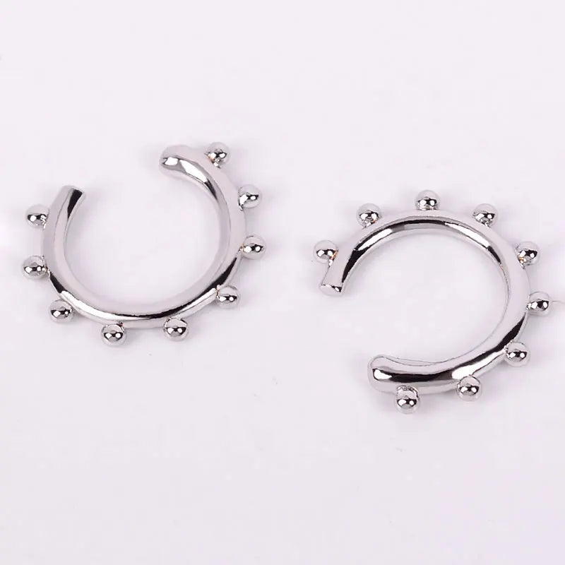 Stackable Earrings Without Ear Hole Star Wrap Clip On Earrings Earcuff for Women Ear Screen Climb Cuffs Fake Piercing One pair