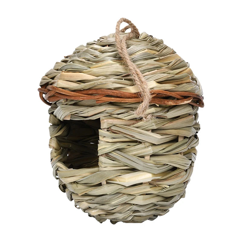 〔W〕Birds Nest Outdoor Hand-weaved Decorative Bird House Bird Cage Shelter Weaved Hanging Parrot Nest Creative Handmade Bird Cage
