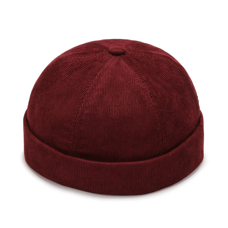 Beanie Hat Hip Hop Hats Bonnet Homme Winter Hat For Women Brimless Skullies Cap Men's Solid Color Street Vintage Portable Hats