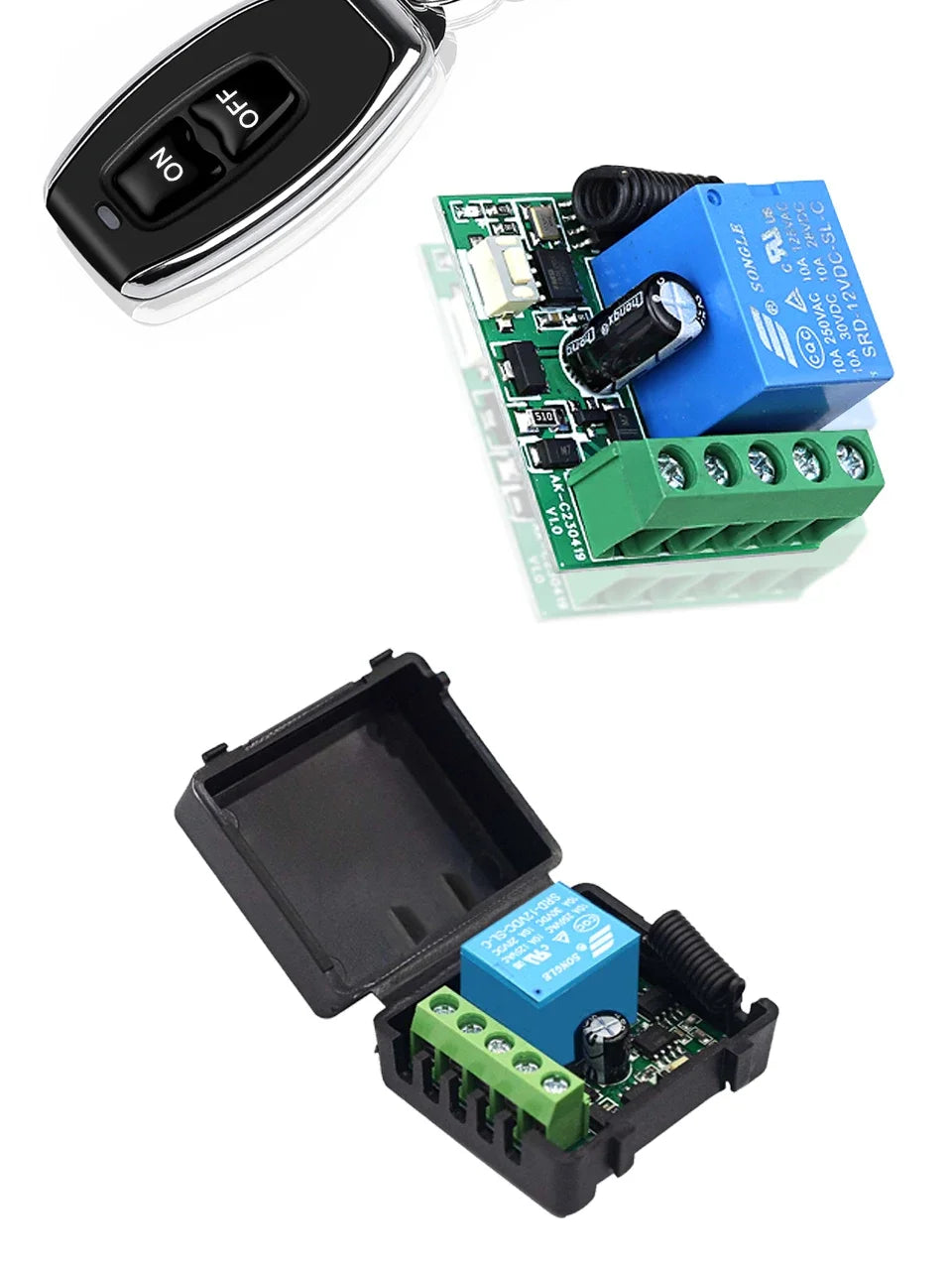 433Mhz Remote Control Wireless Switch DC 12V 1CH RF 10A Relay Receiver and 2CH Transmitter For Door Electromagnetic Lock