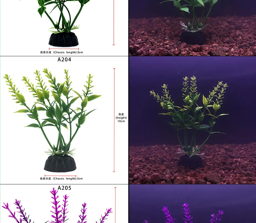 Aquarium Decorations Simulated Aquatic Plants Fish Tank Landscaping Plastic Seagrass Ornaments for Aquatic Pet Supplies