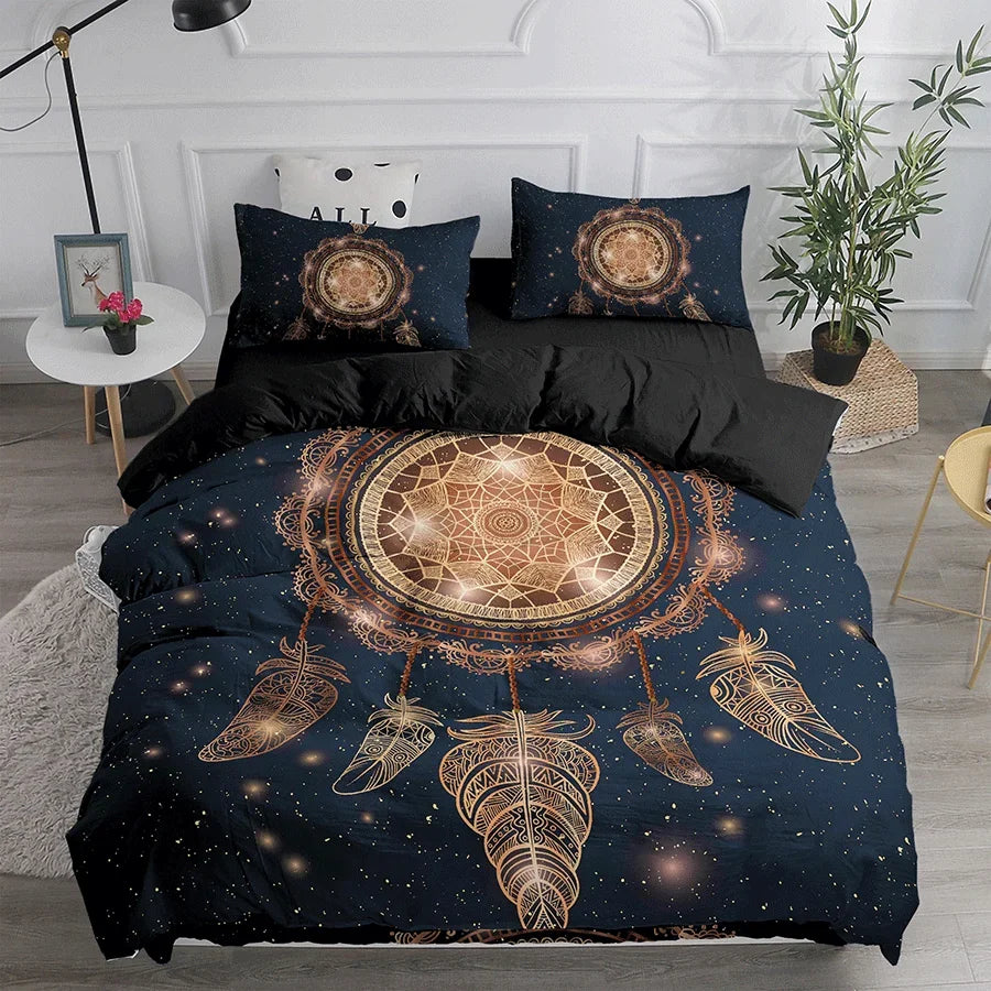 Dream Catcher Bedding Set Elegant Bohemian Duvet Cover Queen 240x220 Ethnic Quilt Cover Single Double King Comforter Bed Cover