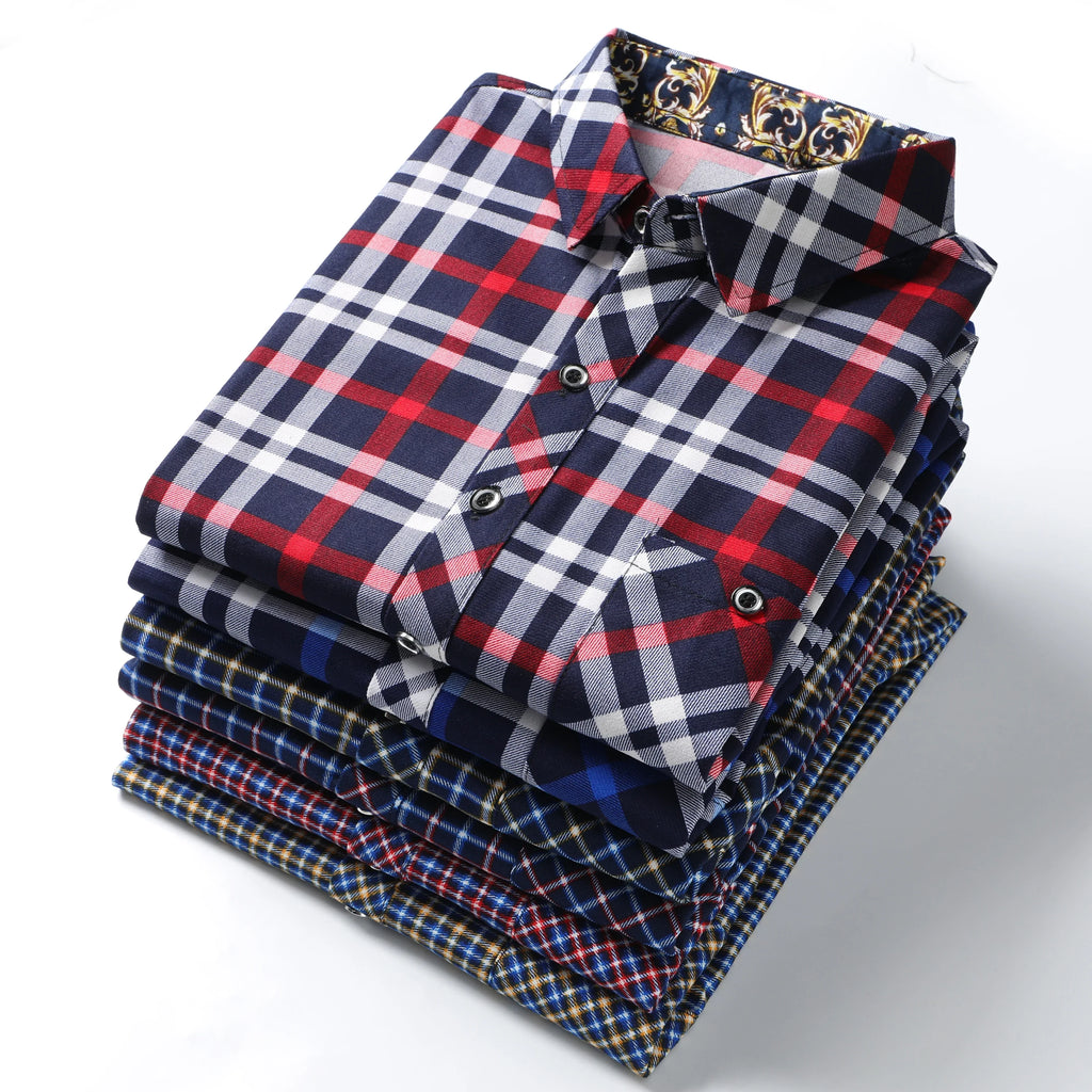 2025 Men's Striped Long Sleeve Shirt Business Casual Fashion Comfortable Non Ironing Four Seasons Versatile Top