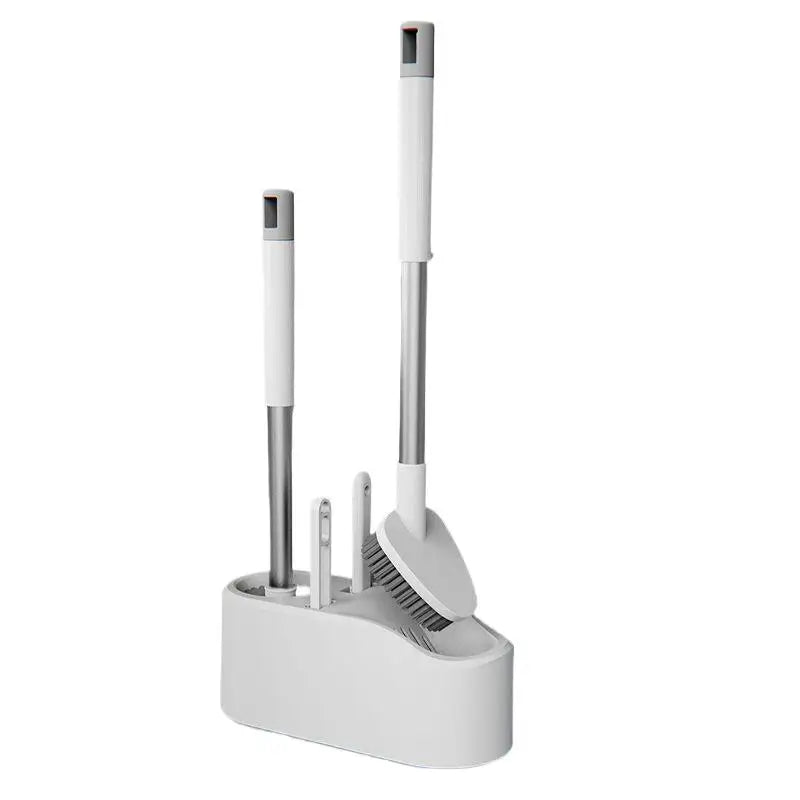 Bathroom Cleaning Made Easy with 4-In-1 Multifunctional Toilet Brush, Full 360° No Dead Corner Cleaning Set.