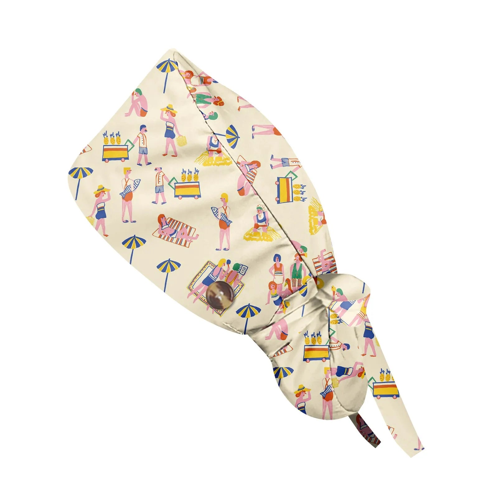 Long Hair Work Hat Fashion Cartoon Print Adjustable Work Cap Beauty Salon Nursing Cap Female Surgical Hat Scrub Caps Acces