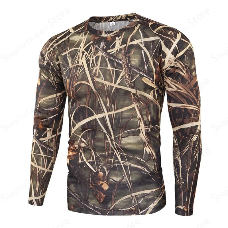 Men's Long Sleeve T-shirt 3d Camouflage Print Graphic T Shirts Men Women Fashion Fitness Tops Tees Outdoor Top Camo Clothing