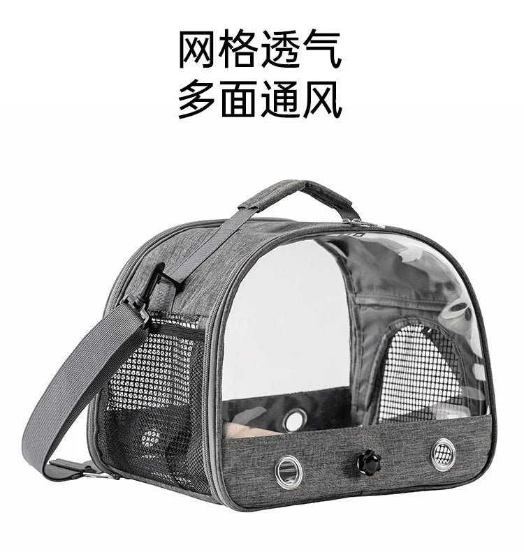 Parrot Carrier Bag Portable Bird Backpack with Perch for Birds Cage Side Window Foldable Samll Pet Travel Cage Bird Supplies