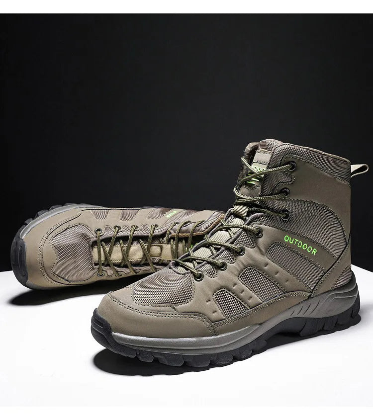 Men Outdoor Boots Winter Ankle Boots Warm Popular Footwear Male Suede Casual Snow Shoes Leather Walking Shoes Hunting Boot