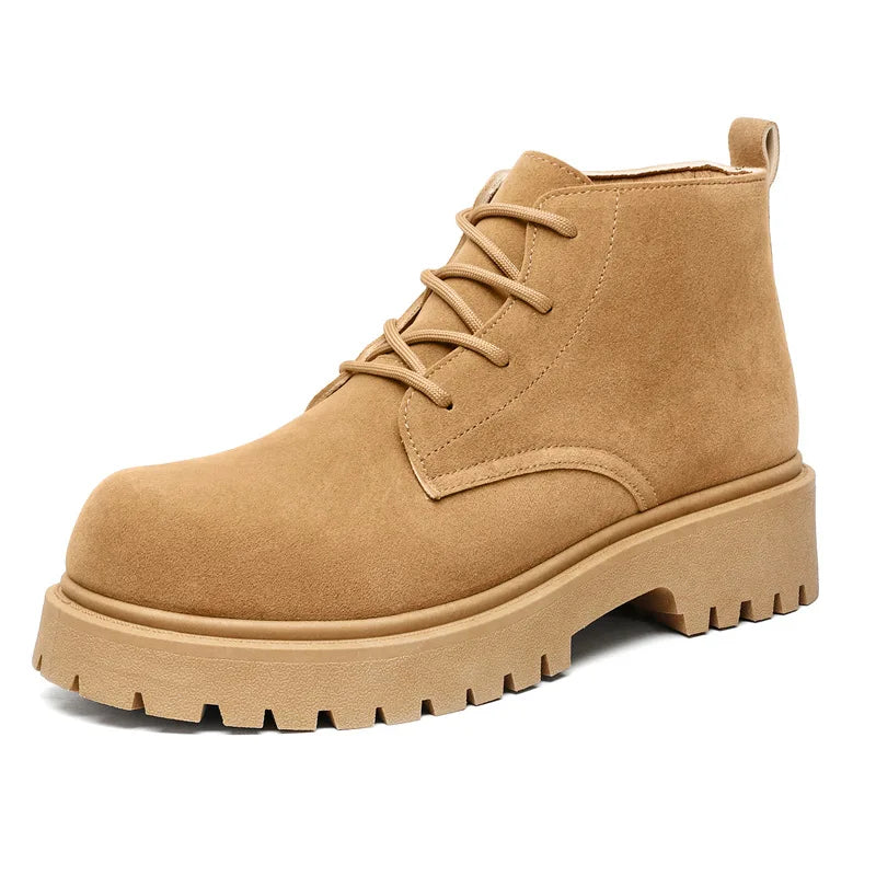 Men's High Top Platform Boots British Style High-end Chelsea Boots Fashion Retro Men Tooling Ankle Boots Mens Shoes Botas Hombre