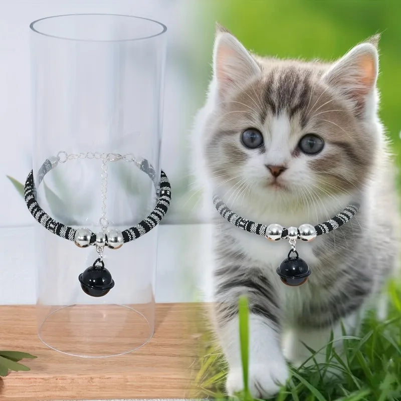 Adjustable Pet Collar with Bell Cute Collars for Small Dogs and Cats Kitten Necklace Pet Accessories