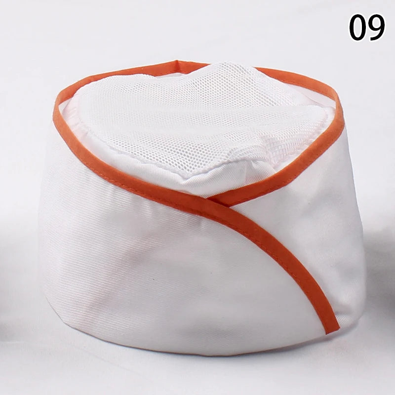 Japanese Chef's Hat Breathable Mesh Men Women Catering Work Cap Restaurant Kitchen Cooking Waiter Work Uniform Dustproof Caps