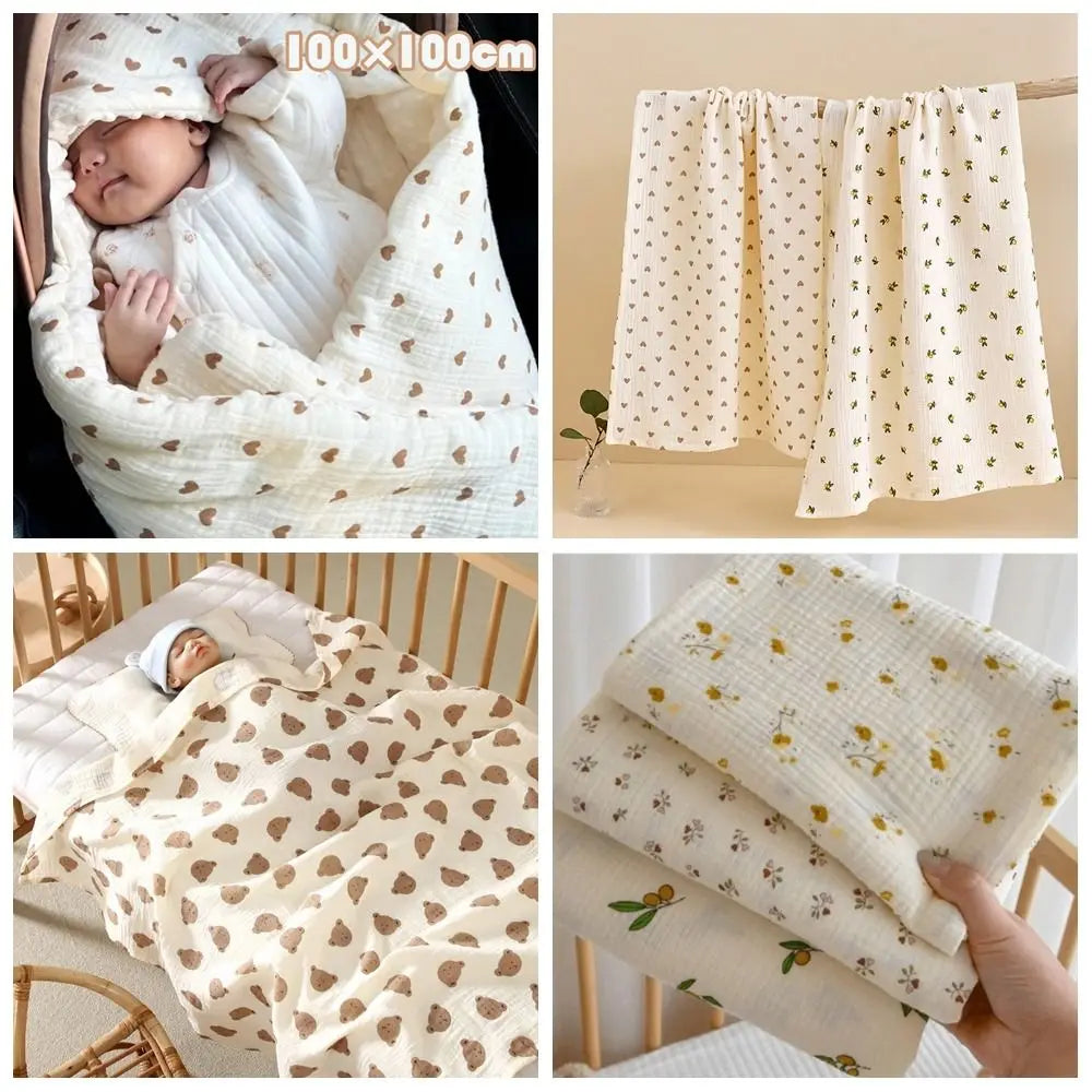 Bedding Textiles Cotton Baby Blanket Soft Breathable Cover Blanket for Infant Skin-friendly Thickened Nap Sleeping Rug Sofa