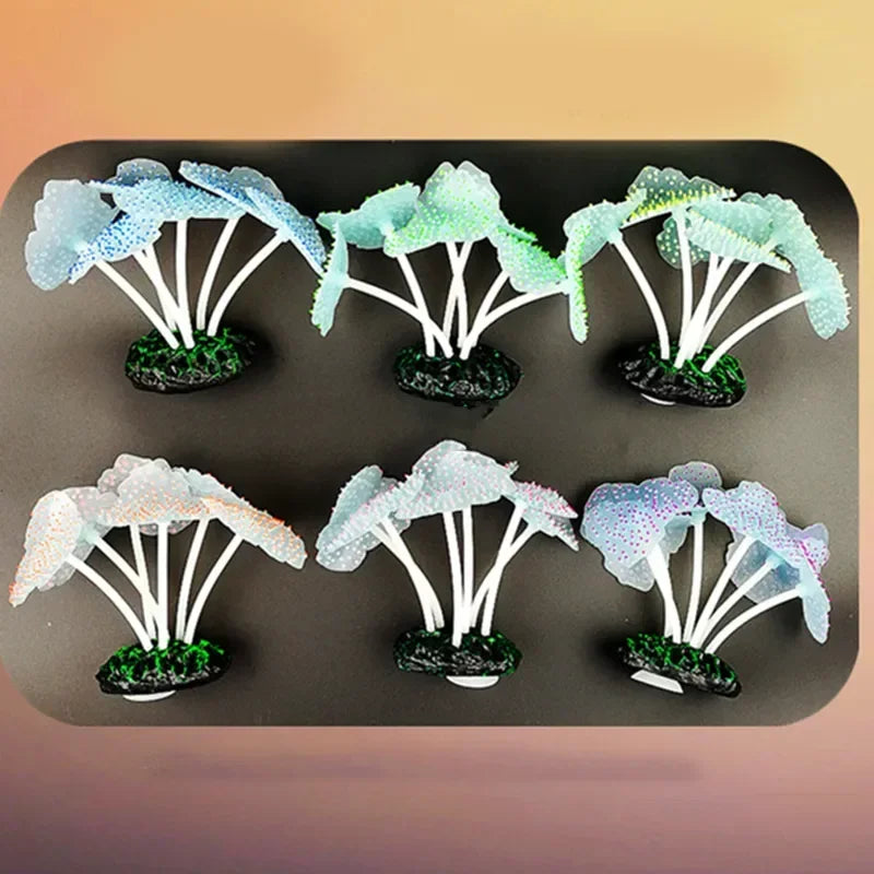 Aquarium Accessories Anemone Weed Fish  Accessories Plastic Decorate Decoration Simulate Artificial Glowing Plants Aquatic