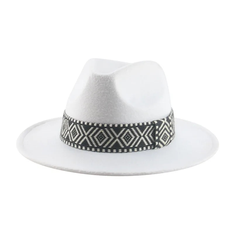 Panama Hat Western Cowboy Hats for Women Solid Big Brim Casual Fedoras Men Women Camel Black White Felted Hat Sombreros Gorras