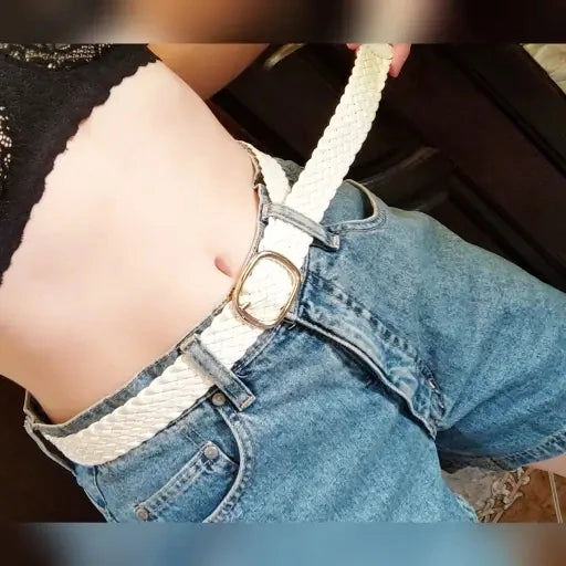 Fashion Women Braided Bright Colors Belts Ladies Waist Ornament No Holes All Matching