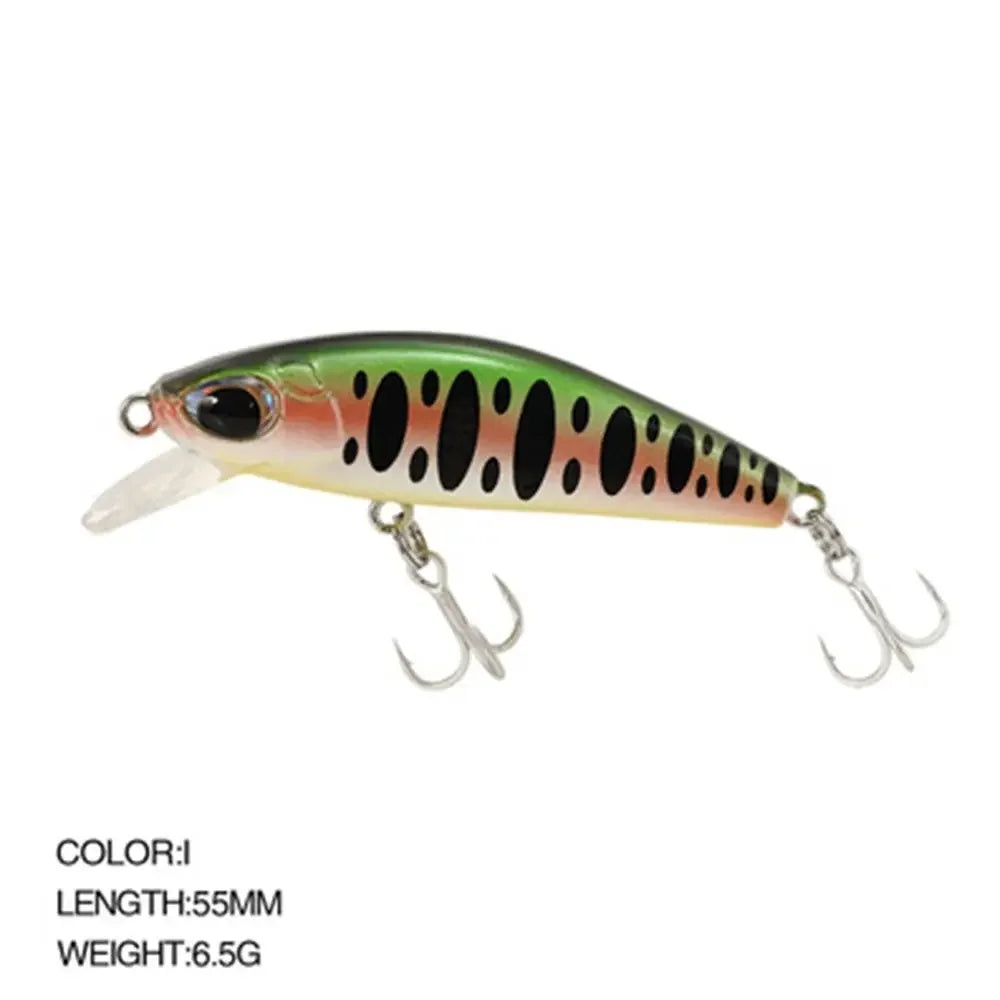 5.5cm 6.5g Slow Sinking Minnow Fishing Lures Artificial Bait Trolling Jerkbait Trout Bass Bait Pike Fishing Equipment