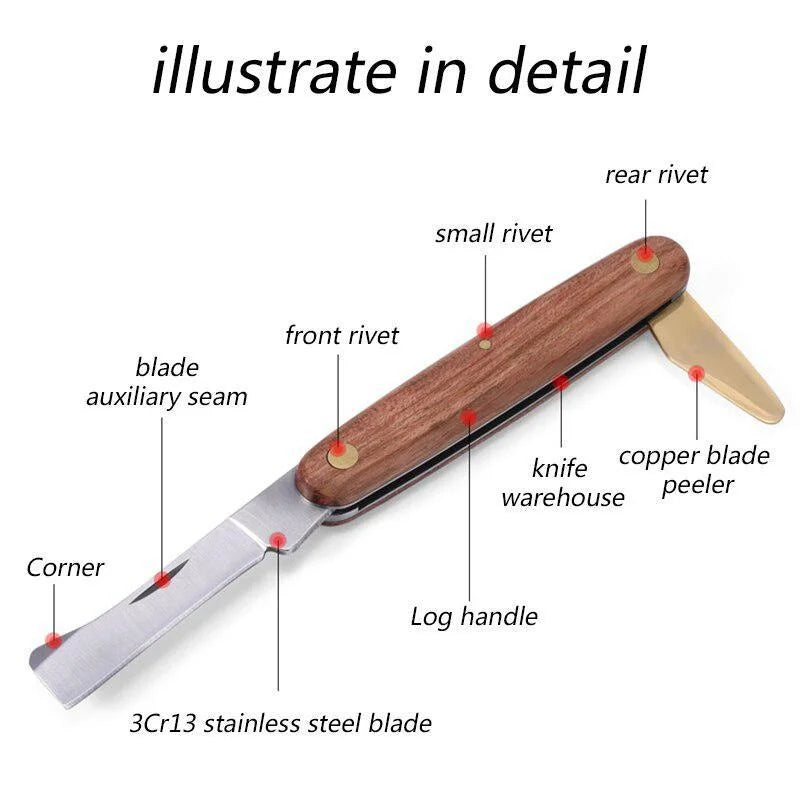Garden Tools Foldable Grafting Pruning Knife Professional Garden Grafting Cutter Tree Pruning Stainless Steel Wooden Knife Tool