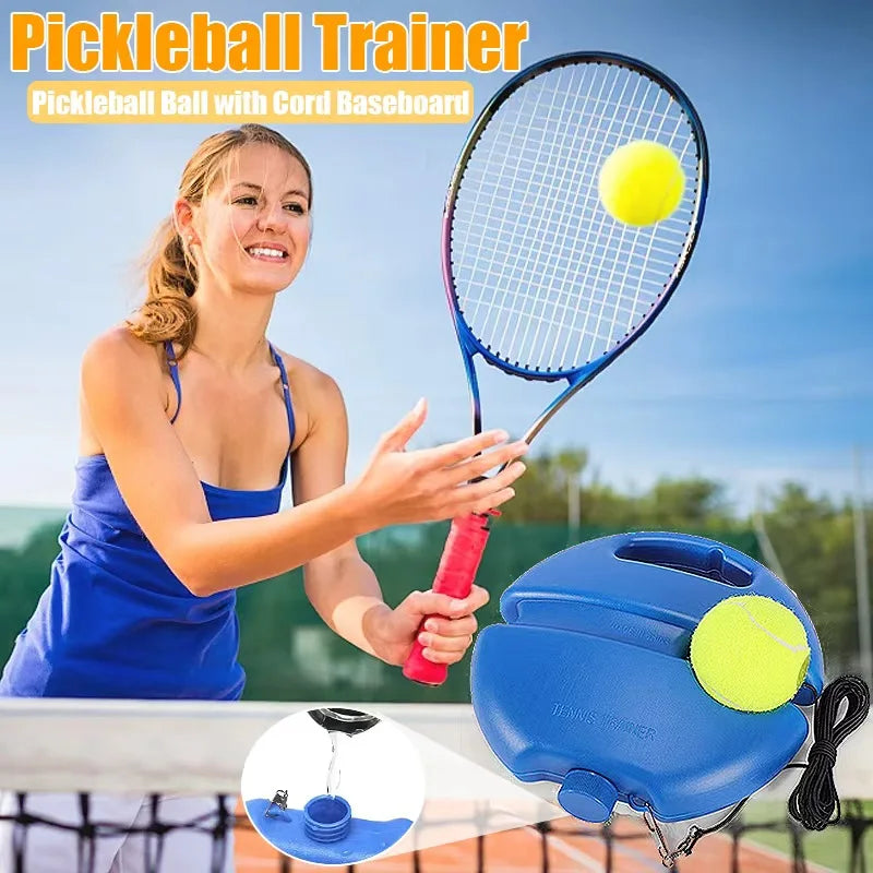 Tennis Training Aids Base With Elastic Rope Ball Practice Self-Duty Shock Absorb Rebound Tennis Trainer Partner Sparring Device