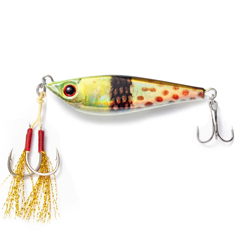 Fisher Town  Metal jig 20g40g60g80g 3D Print Laser slow jig Trout Sea Fishing Bait micro jig Sea Fishing Bait Jigging Lure Metal