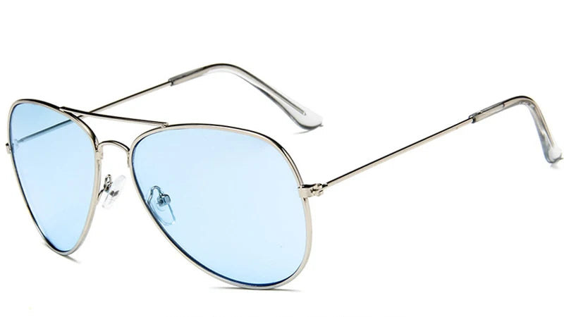 Sunglasses Men Metal Frame Sun Glasses Luxury Vintage Brand Designer Women Unisex Eyewear Blue Mirror Pilot Lunette De Soleil