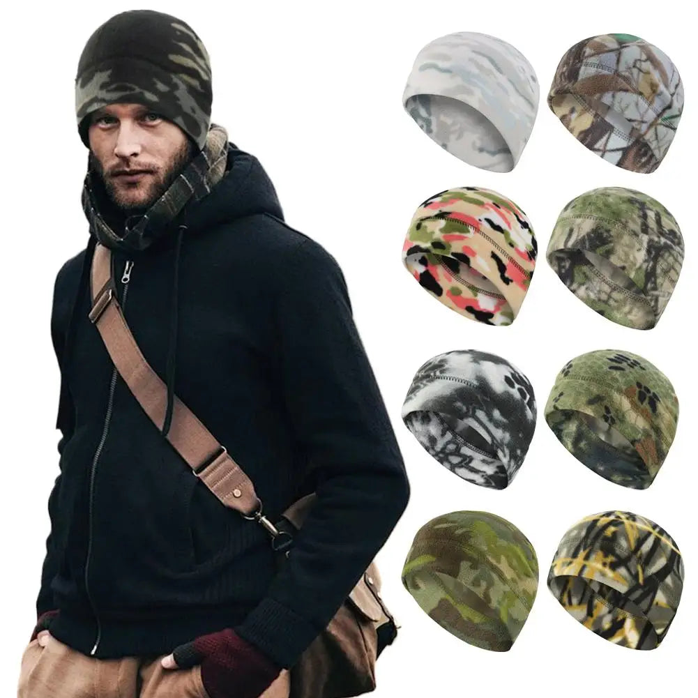 Warm Fleece Camouflage Hats Classic Windproof Outdoor Hiking Accessories Fishing Cycling Hunting Men Caps
