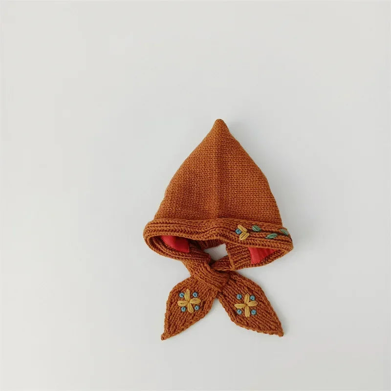 Knitted Kids' Hats for Fall and Winter - Cashmere Caps for Boys and Girls with Pointed Ears Design