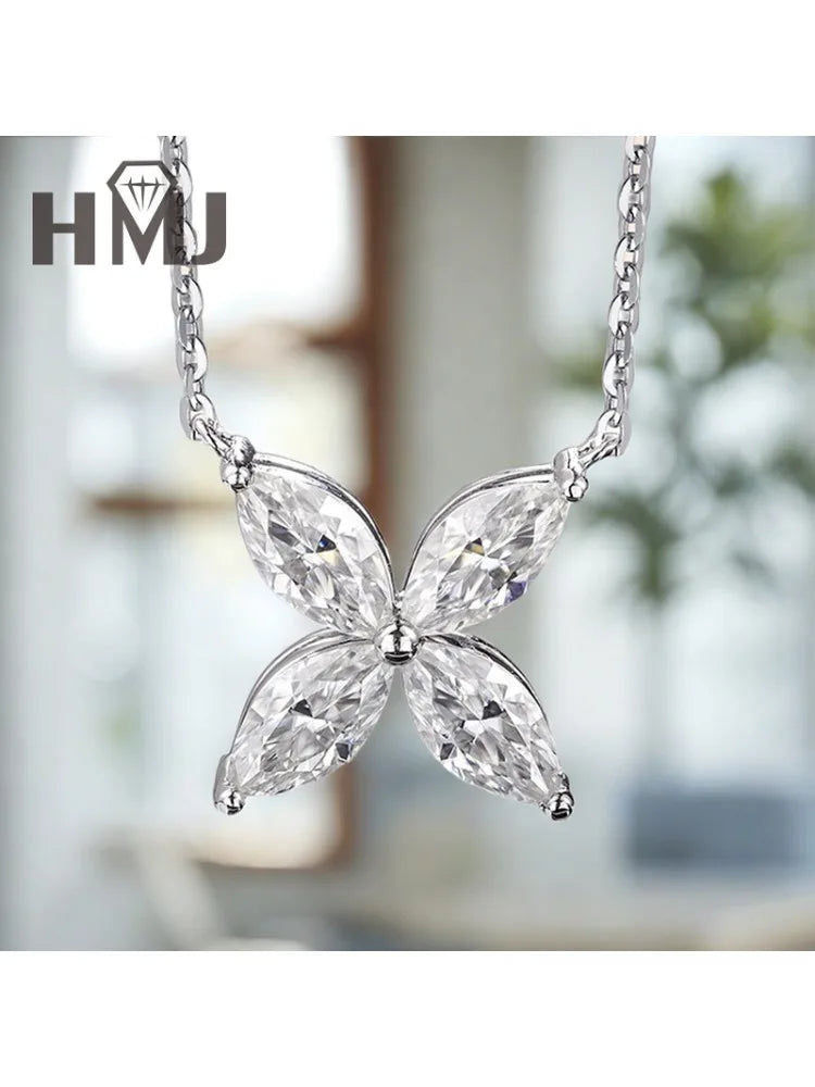 925 Sterling Silver Plated 18K Gold Earrings  100% Real Moissant 1 Carat D Color Necklace Engagement Wedding Party Fine Jewelry