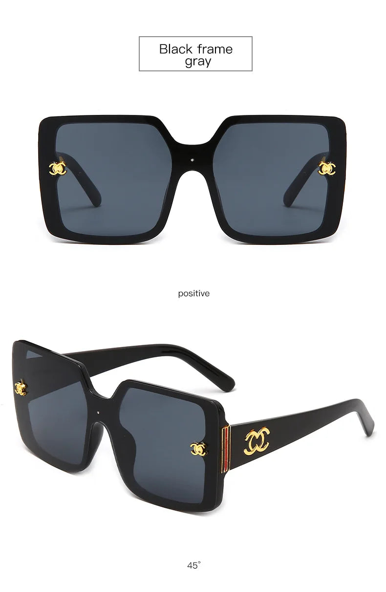 New Luxury Glamour Sunglasses for Women and Men Designer Famous Brand Glasses Square Stylish Trend Eyewear UV400