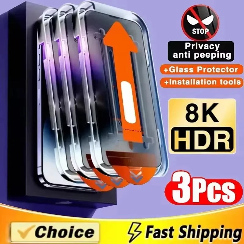 Oleophobic Coating Privacy Screen Protector For iPhone 17 Pro Max 16 15 13 11 14 12 Air 16E Mini SE 7 XR Dust Free Installation