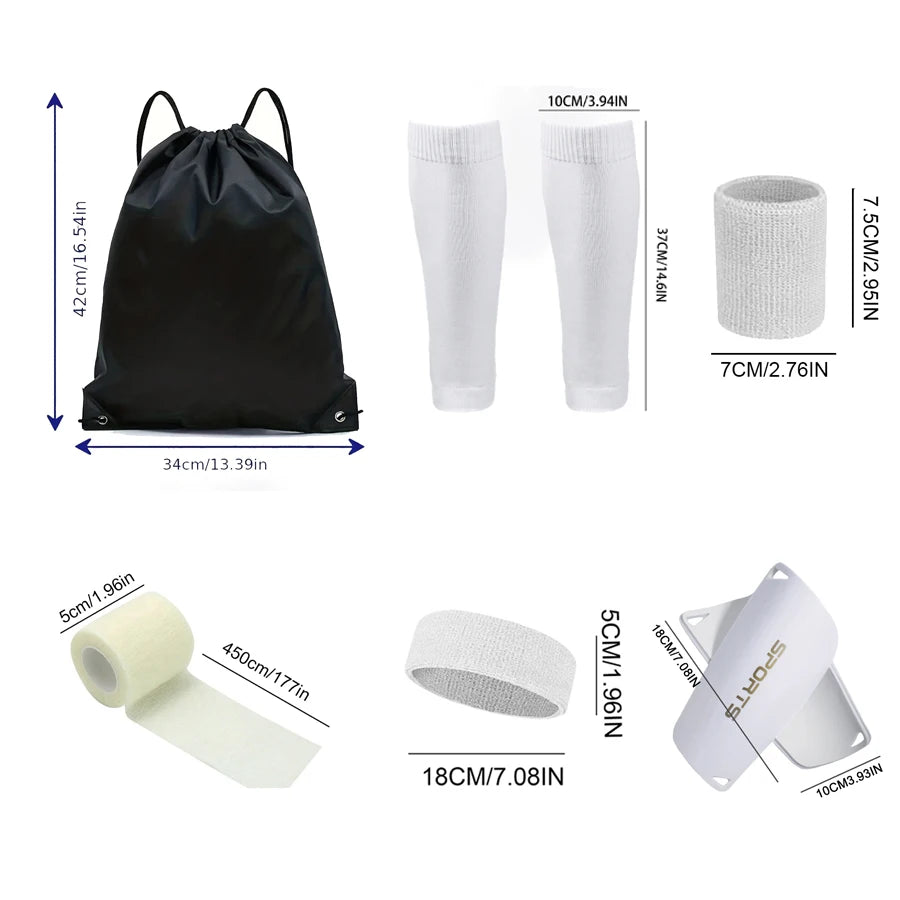 7 Set Sports Socks Football Socks Loogdeel Soccer Football Bandages Compression Stockings Bracer Football Bag Turban
