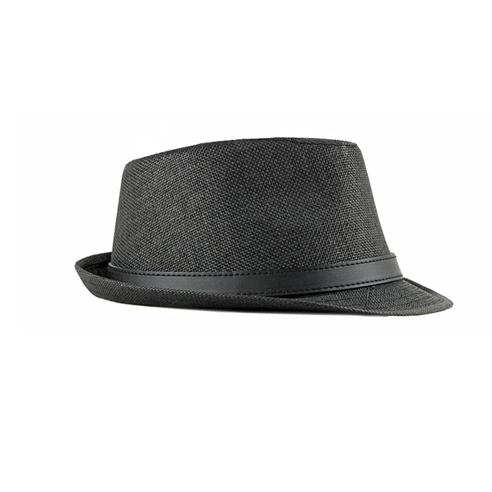 Spring and summer straw woven hats, fashionable top hats, sun protection and sunshade hats, British retro gentleman jazz hats