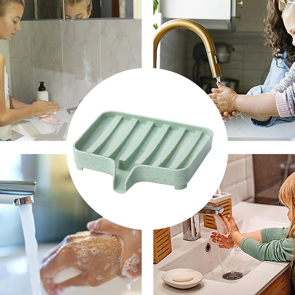 Bathroom Draining Soap Tray with Drain Shower Soap Storage Containers Toilet Draining Soap Storage Box for Home Kitchen