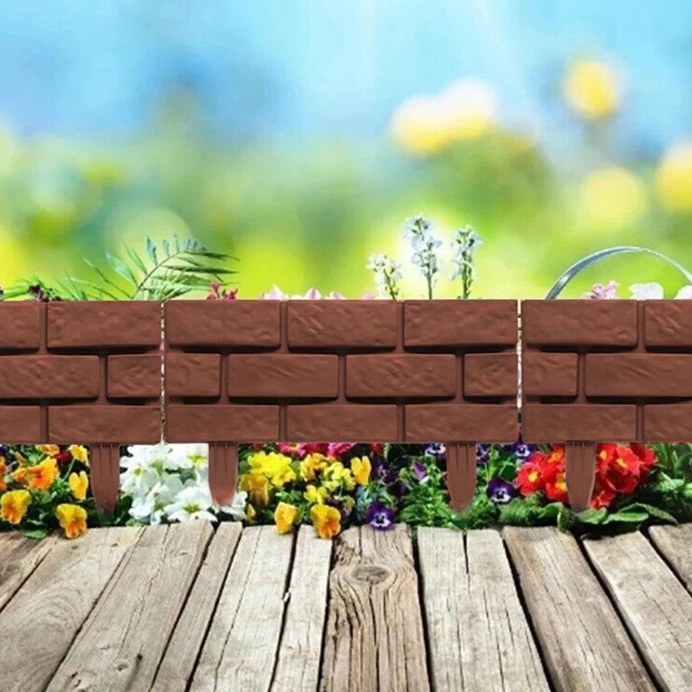 Garden Edging Border DIY Decorative Plant Support Stake Landscaping Edging Stones Brick Effect Outdoor Fence Decorative