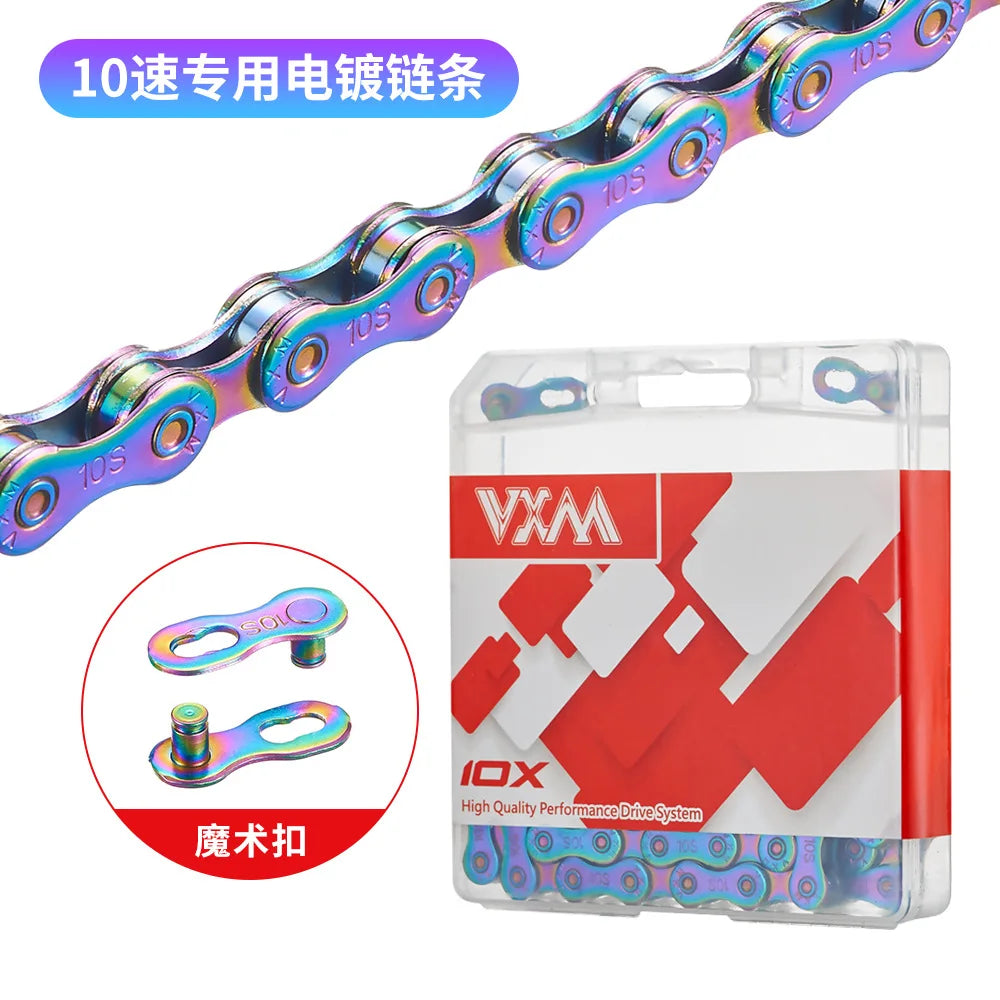 Mountain road bike chain Bycicle full electroplated rust-proof color 8-speed 9 10 11S variable speed accessory chain Chains