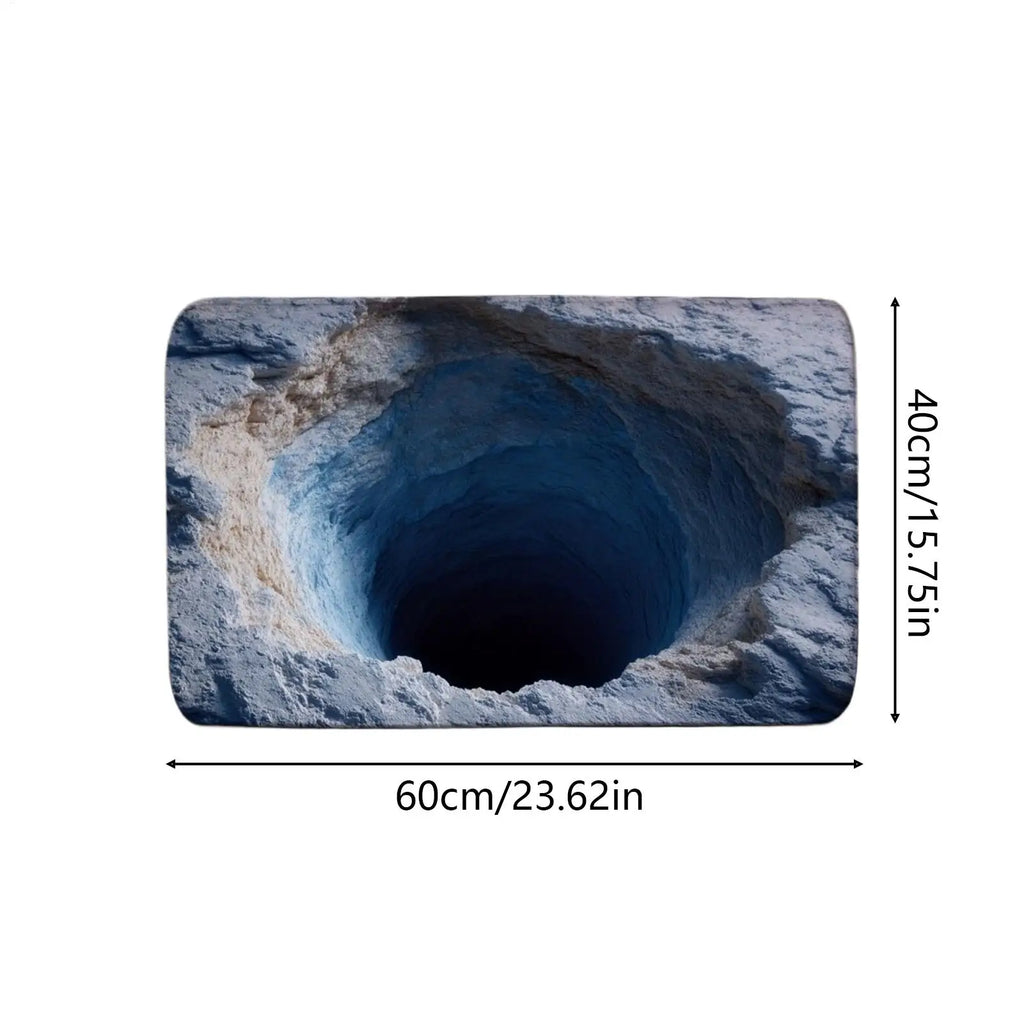 Bathroom Absorbent Floor Mat Non-Slip Entryway Rugs Quick-Dry 3D Visual Abyss Design Bathroom Rugs for Kitchen Home Front Door