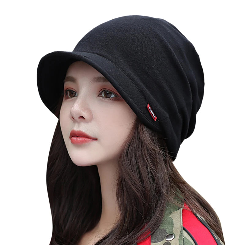 Knitted Head Cap Ladies Fashion Windproof Warm Thicken Hats Simple Solid Color Hat For WomenNew Autumn Winter Hat