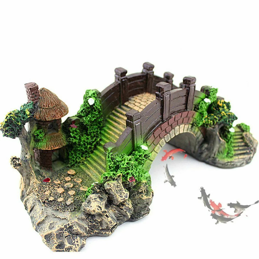 New Accessories Aquatic Pet Supplies Resin Aquarium Ornaments Fish Tank Ornament Artificial Bridge Rockery Fake Landscaping