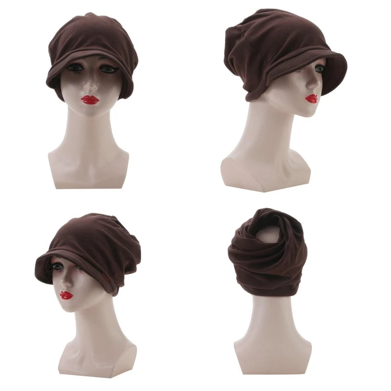 Knitted Head Cap Ladies Fashion Windproof Warm Thicken Hats Simple Solid Color Hat For WomenNew Autumn Winter Hat