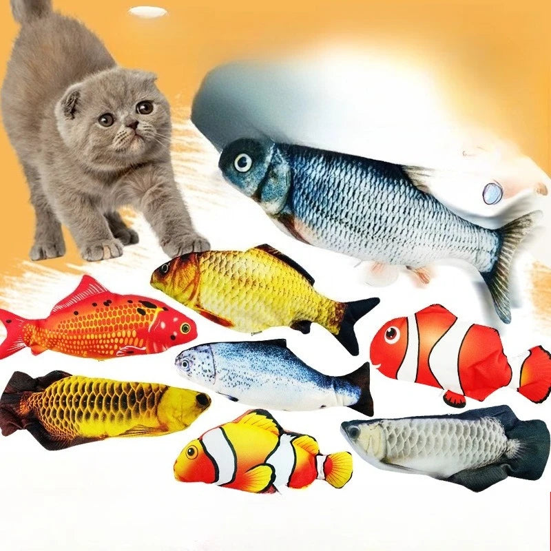 Cat Toy Electric Flopping Fish USB Rechargeable Interactive Jumping Simulation Fish Funny Pet Toy for Cats Kitten Chew Play