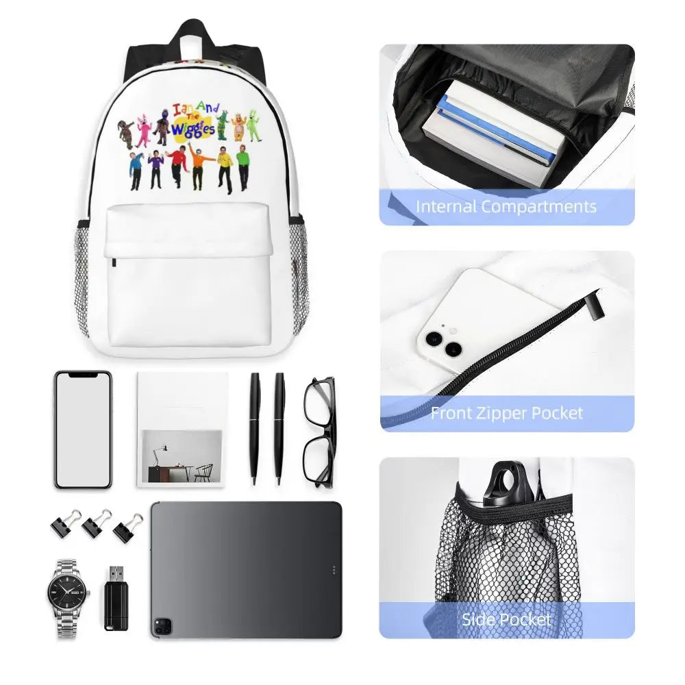 The Wiggles Tv Show Music Band Backpack Student Boys Girls BookBag Children School Bag Computer Shoulder Bags for Men Women