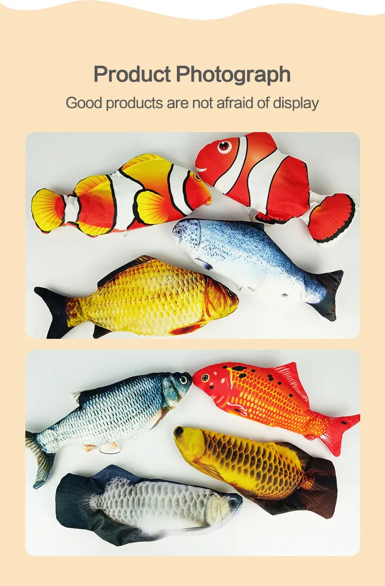 Cat Toy Electric Flopping Fish USB Rechargeable Interactive Jumping Simulation Fish Funny Pet Toy for Cats Kitten Chew Play