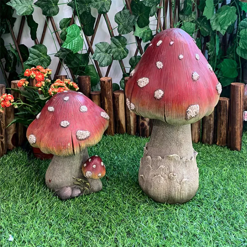 Garden Creative Simulation Mushroom Resin Decoration Items Outdoor Courtyard Lawn Accessories Kindergarten Landscape Ornaments