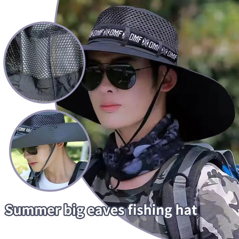 Hat For Men Summer Big Brimmed Fishing Hat UV Resistant Fisherman Hat Sun Protection Sun Shading Outdoor Cool Hat