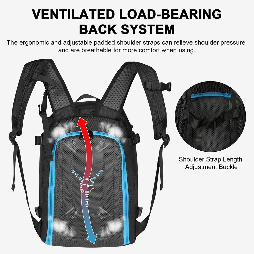 Ski Backpack Ski Boot Bag Lightweight Skiing Snowboarding Storage Bag Waterproof Ski Helmets Gloves Bag Outdoor Sports Supplies