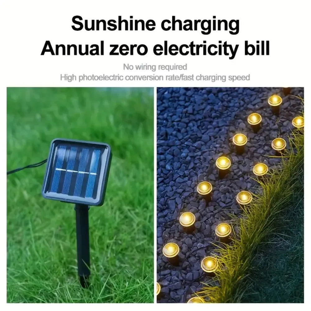 Garden Solar Lights, Waterproof String Lights for Lawn Paths, Camping, Birthday Parties, Holidays and Decorations