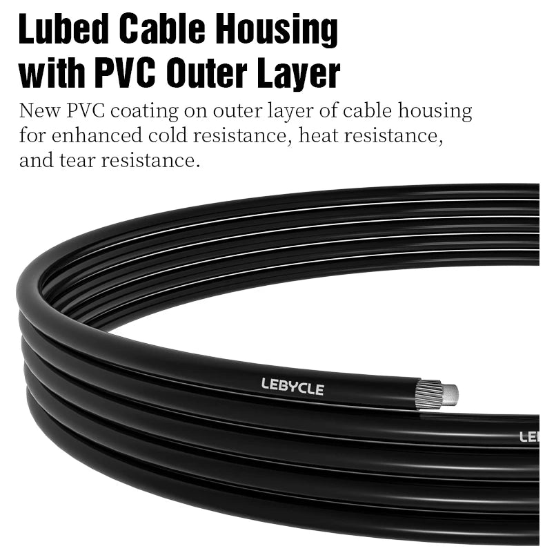 LEBYCLE MTB Road Bicycle Brake Line 1.7m Derailleur Shift Inner Wire 1.55/2.1m Brake Hose 2.5m Teflon Coated Bike Cable