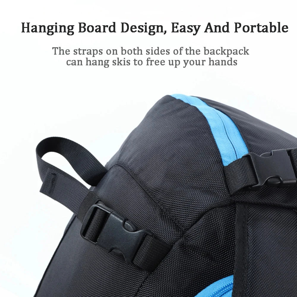 Ski Backpack Ski Boot Bag Lightweight Skiing Snowboarding Storage Bag Waterproof Ski Helmets Gloves Bag Outdoor Sports Supplies