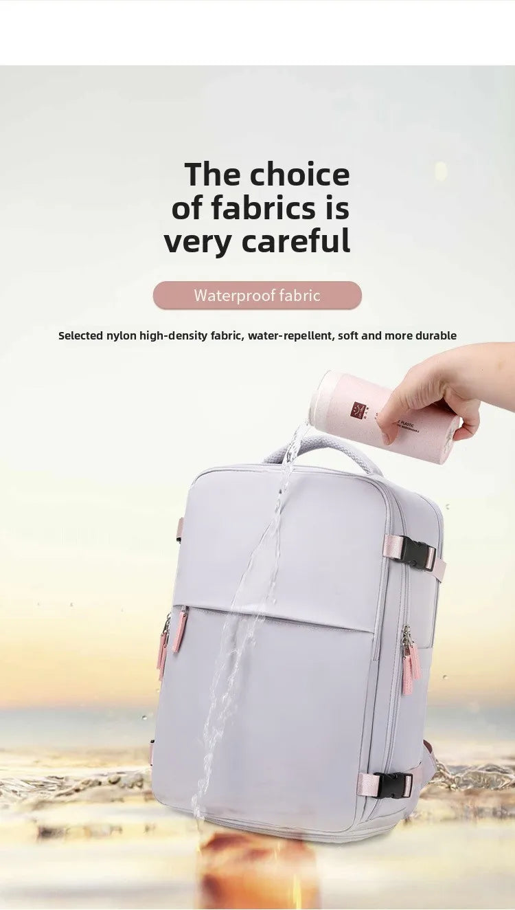 Travel Double-shoulder Backpack. Large Capacity and Multifunctional. Suitable for Ladies and Male Students. Travel Bag